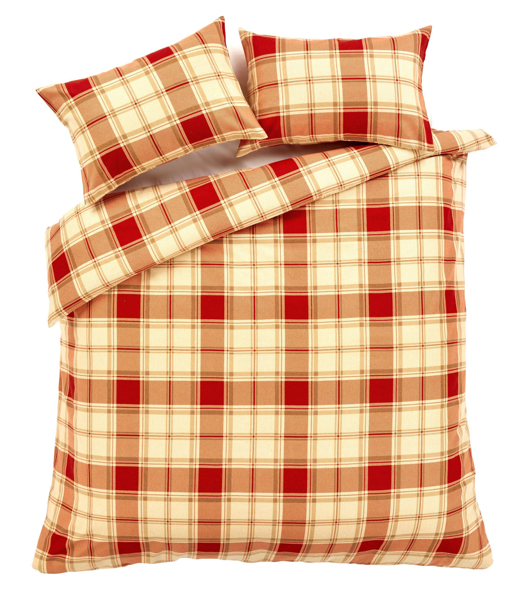 Highland Tartan Luxurious Duvet Set Super Soft Brushed Cotton Flannel Bedding OEKO-TEX Certified Elegant Quilt Cover for Master Suite or Guest Room by OLIVIA ROCCO