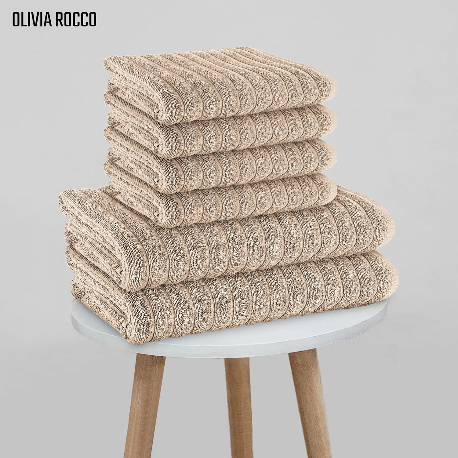 Hydro Cotton Ribbed Towels Highly Absorbent Luxurious Soft Lightweight Quick Dry, Jumbo Bath Sheet Packs & Towel Bale Sets Available by OLIVIA ROCCO