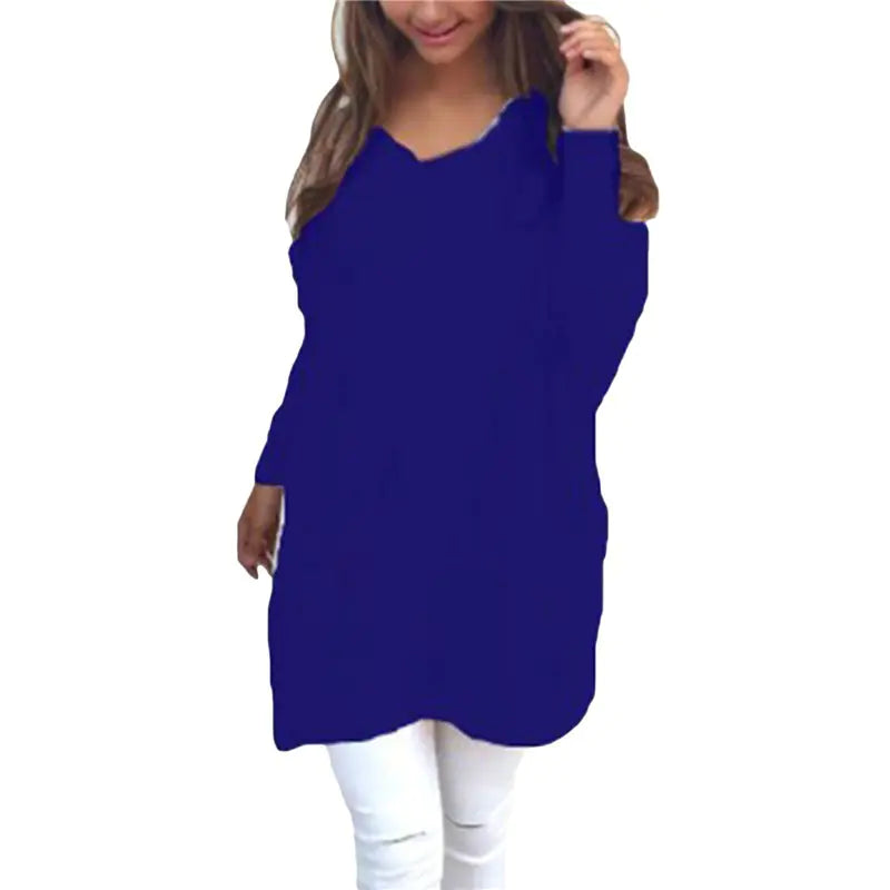 Women’s V-Neck Long Sleeve Thin Sweater – Casual Knitwear