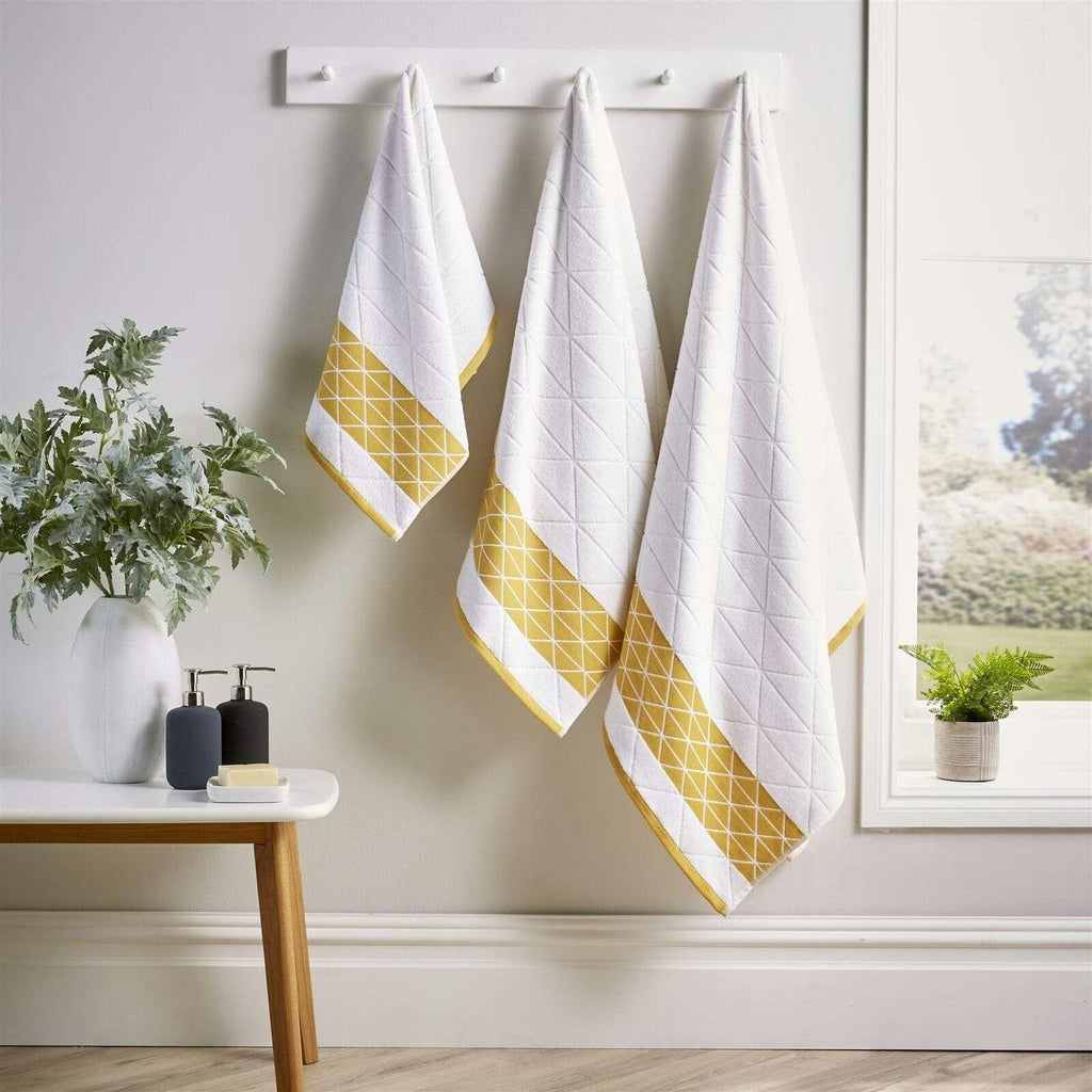 Inca Diamond Jacquard Luxury Soft Absorbent 600GSM Cotton Towels Bath Sheets Hand Towels Bath Towels Durable OEKO-TEX Certified Made in England by OLIVIA ROCCO