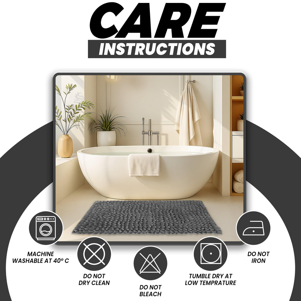 Jumbo Loop Bath Mat Non Slip Water Absorbent Rug for Shower & Toilet Large Size Floor Mats by OLIVIA ROCCO