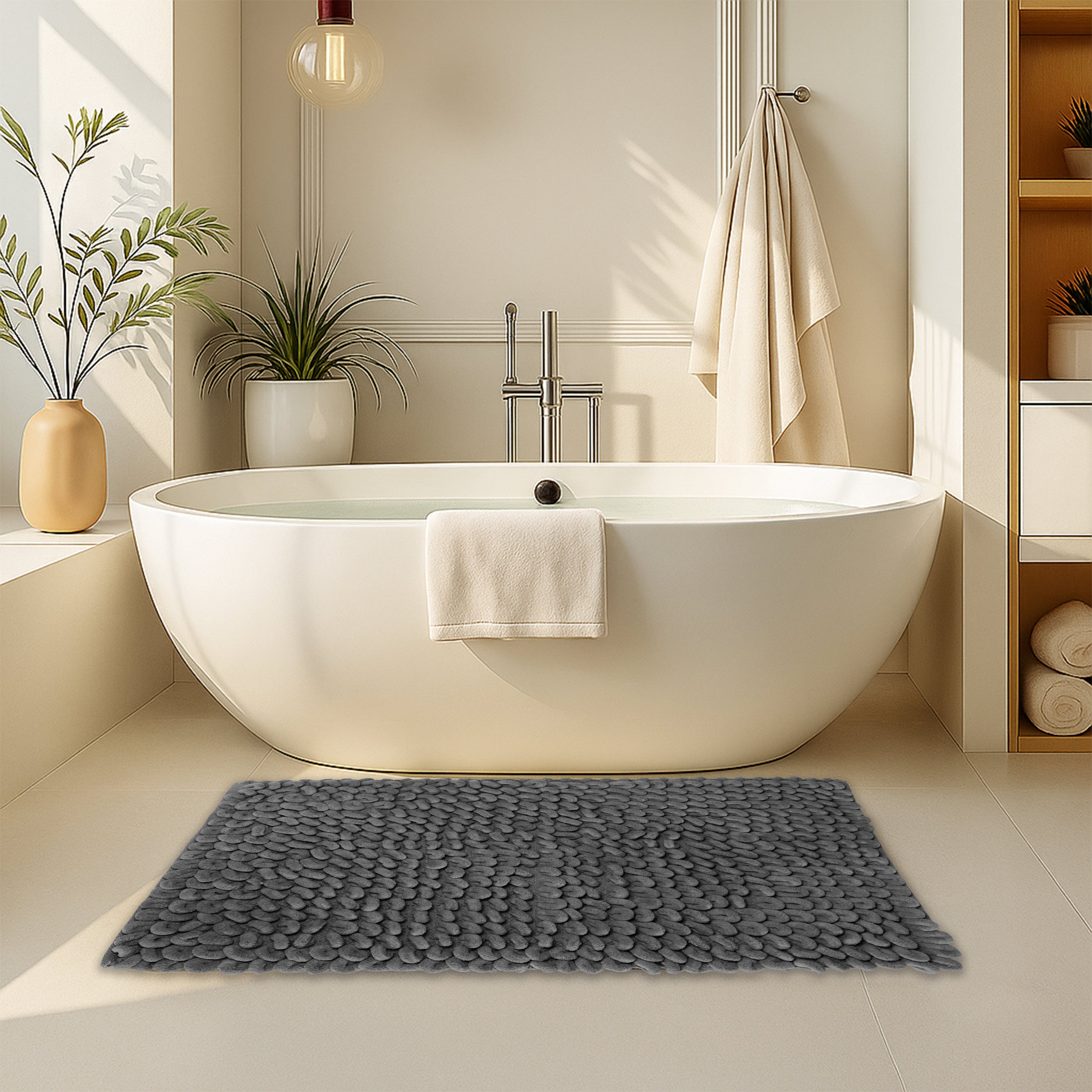 Jumbo Loop Bath Mat Non Slip Water Absorbent Rug for Shower & Toilet Large Size Floor Mats by OLIVIA ROCCO