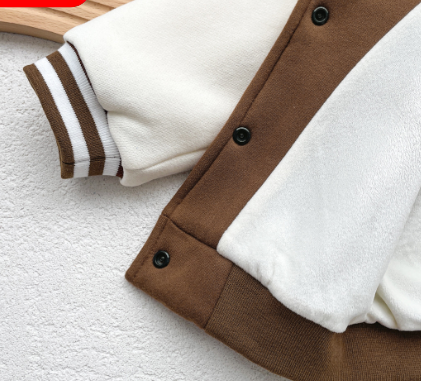 Kids’ Bear Baseball Jacket – Warm Winter Coat for Boys & Girls