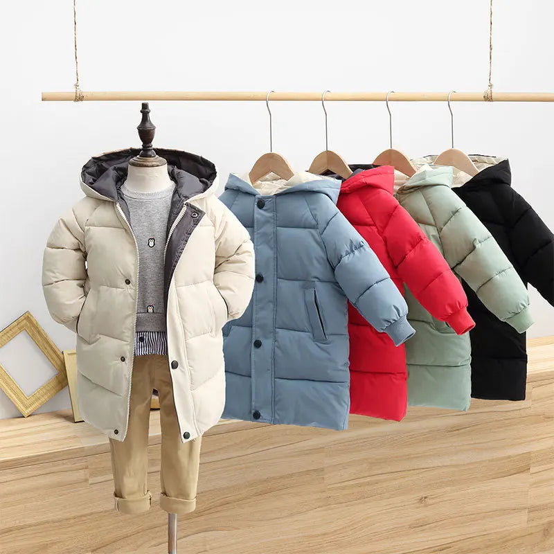 Kids Hooded Puffer Jacket, Thick Winter Cotton Coat for Boys & Girls (1–10 Years)