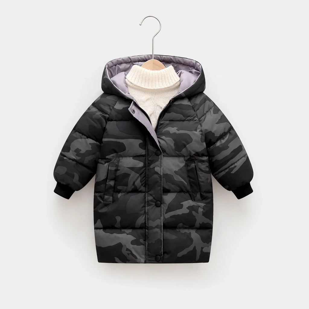 Kids Hooded Puffer Jacket, Thick Winter Cotton Coat for Boys & Girls (1–10 Years)