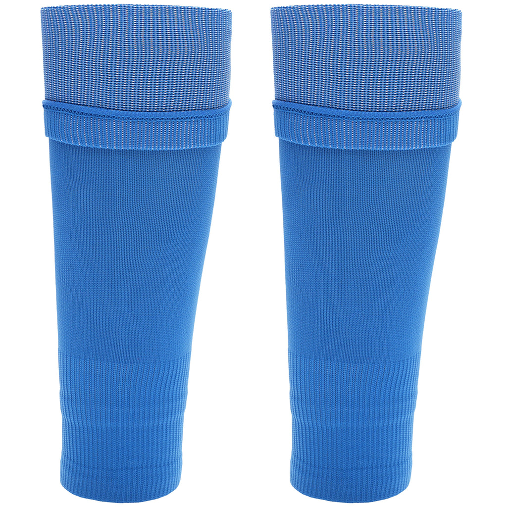 Kids Leg Sleeve Socks Blue Fits Over Calf Shin Pads Compression Sleeves for Football Training Running by Sock Stack