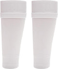 Kids Leg Sleeve Socks White Fits Over Calf Shin Pads Compression Sleeves for Football Training Running by Sock Stack