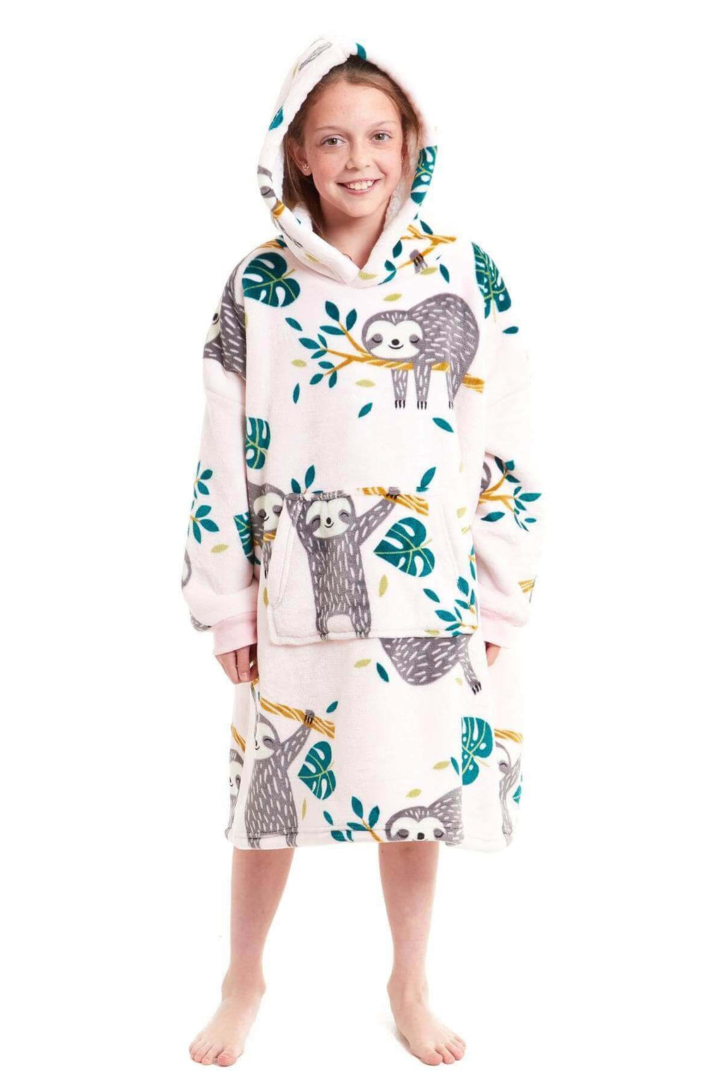 Kids Oversized Hooded Fleece Blanket with Reversible Sherpa Double Pocket Ultra-Soft Cozy Wearable Blanket for Lounging and Outdoor Ages 8-15 by Daisy Dreamer