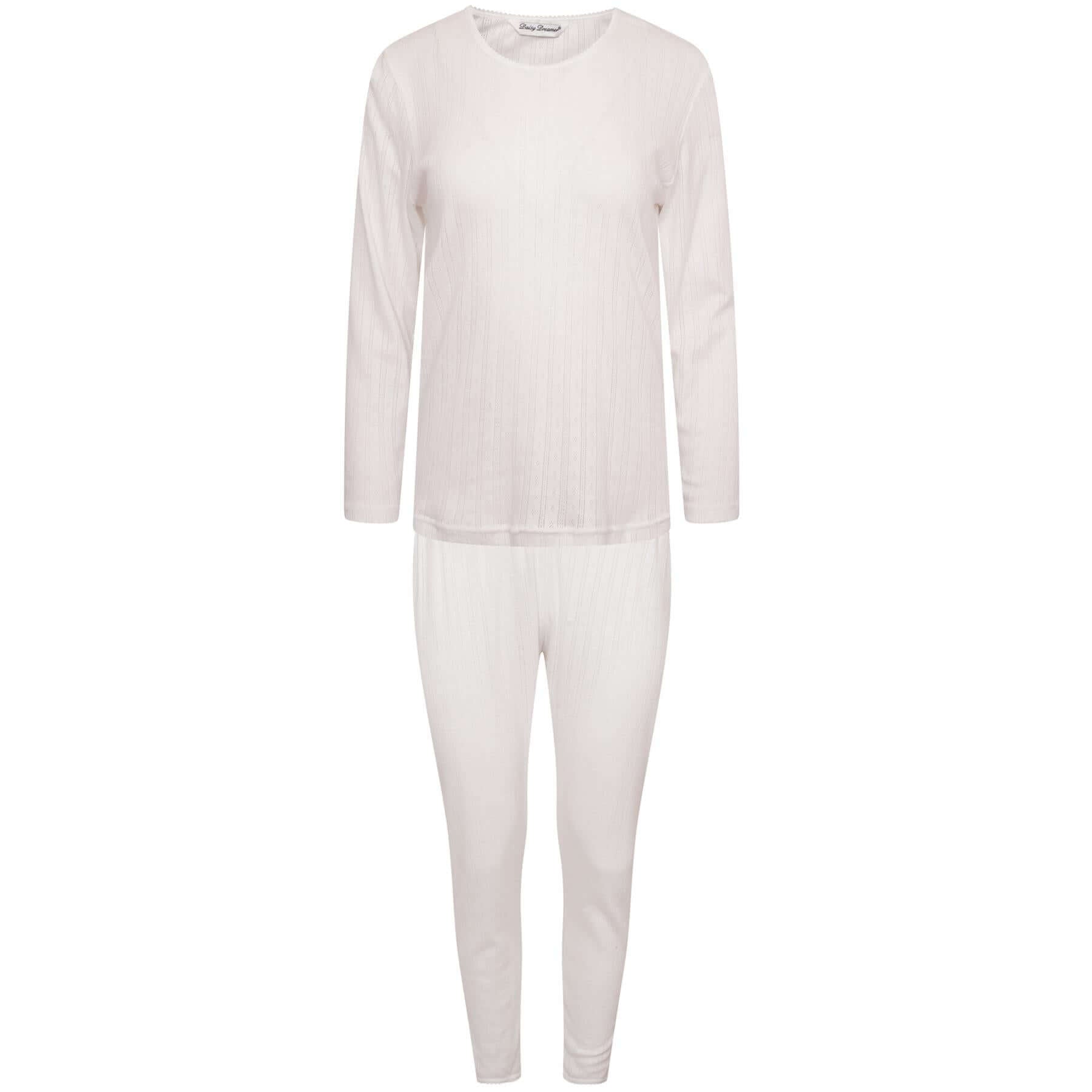 Girls Thermal Underwear Set Long Sleeve Top and Long Jane Pants Insulating Cotton-Rich Winter Baselayer Soft Breathable Multiple Colours Sizes by Daisy Dreamer