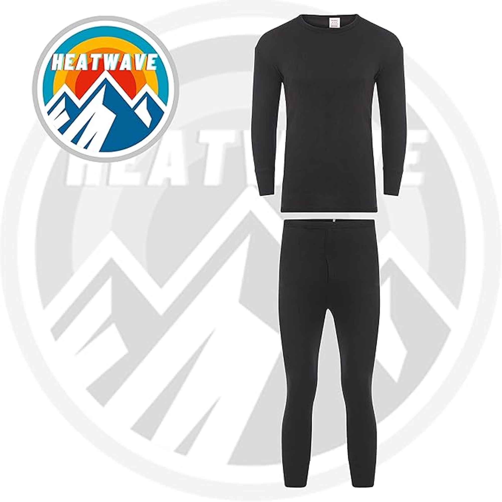 Kids Winter Thermal Underwear Set Boys Warm Long Sleeve Top and Pants Cosy Insulating Base Layer Sizes 3-13 Charcoal Black by Heatwave Thermalwear