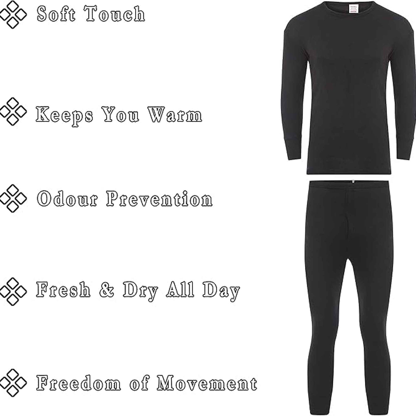 Kids Winter Thermal Underwear Set Boys Warm Long Sleeve Top and Pants Cosy Insulating Base Layer Sizes 3-13 Charcoal Black by Heatwave Thermalwear