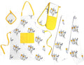 Kitchen Sets Apron Double Oven Gloves Towel Set Heat Resistant Oven Mitts Pot Holder for Home Kitchen Baking and Cooking Pack of 5 by OLIVIA ROCCO