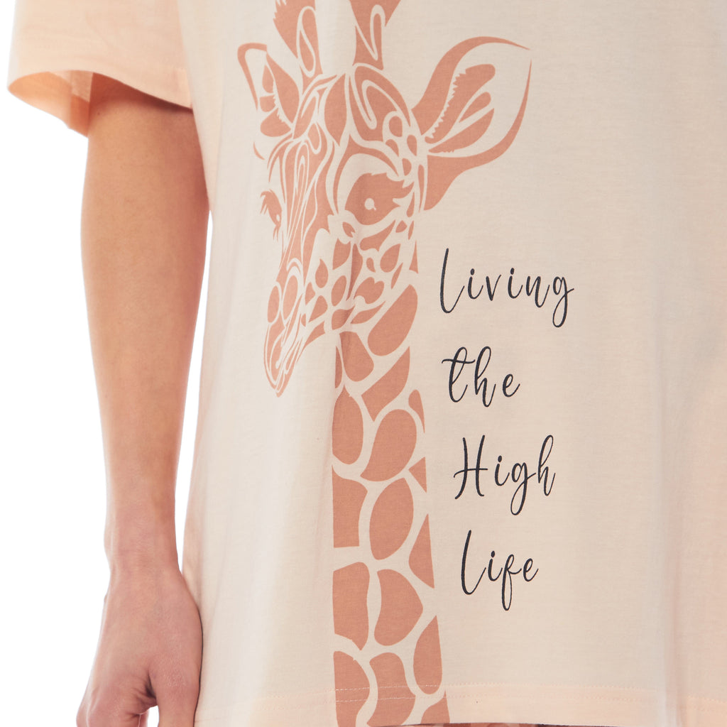 Ladies Oversized Cotton T-Shirt and Leggings PJ Set Animal Prints Loungewear Sleepwear Comfortable Stylish Pyjama for Cozy Nights by Daisy Dreamer