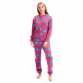 Ladies Soft Horse Print Fleece Hooded Onesie Pyjamas Warm Nightwear Jumpsuit with Zipper by Daisy Dreamer