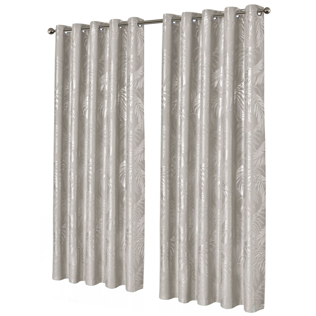Leaf Natural Sparkle Blackout Curtains Super Soft Thermal Insulated Eyelet Drapes for Living Room & Bedroom 2 Panels by OLIVIA ROCCO