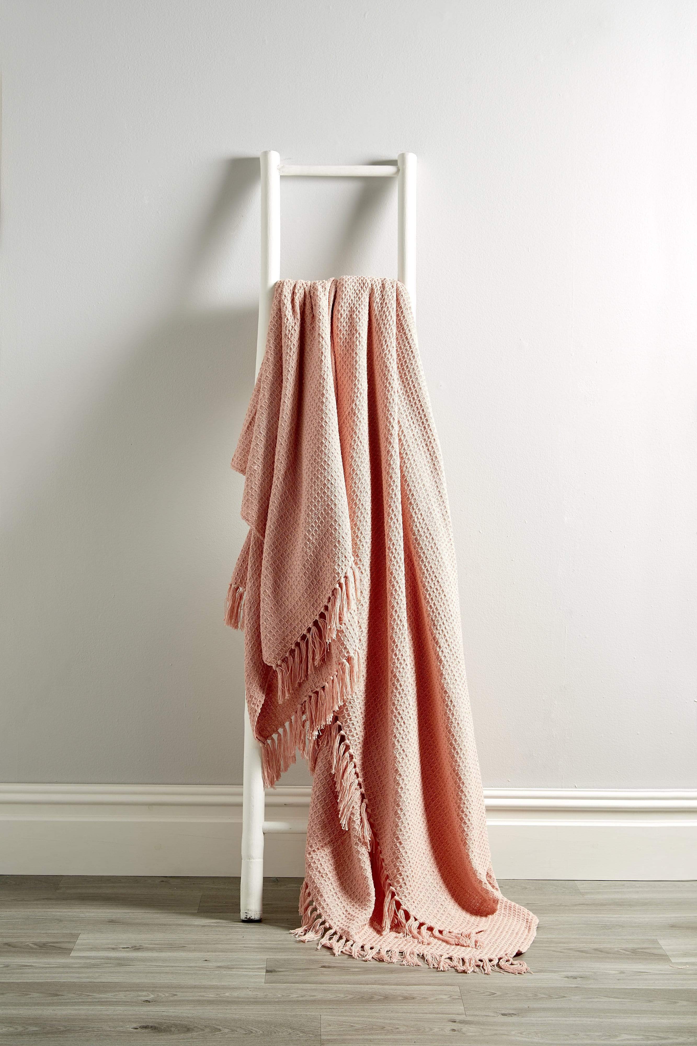Lisbon Pure Indian Cotton Handwoven Honeycomb Throw Blanket Luxurious Soft Lightweight Easycare Cover for Sofa Bed or Living Room Available in 10 Colours and Sizes by OLIVIA ROCCO