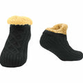 Luxurious Nordic Fluffy Sherpa Lined Slipper Socks for Men and Women Warm Non-Slip Indoor Winter House Shoes Fair Isle Black Navy Grey UK 4-7 8-12 by Sock Stack