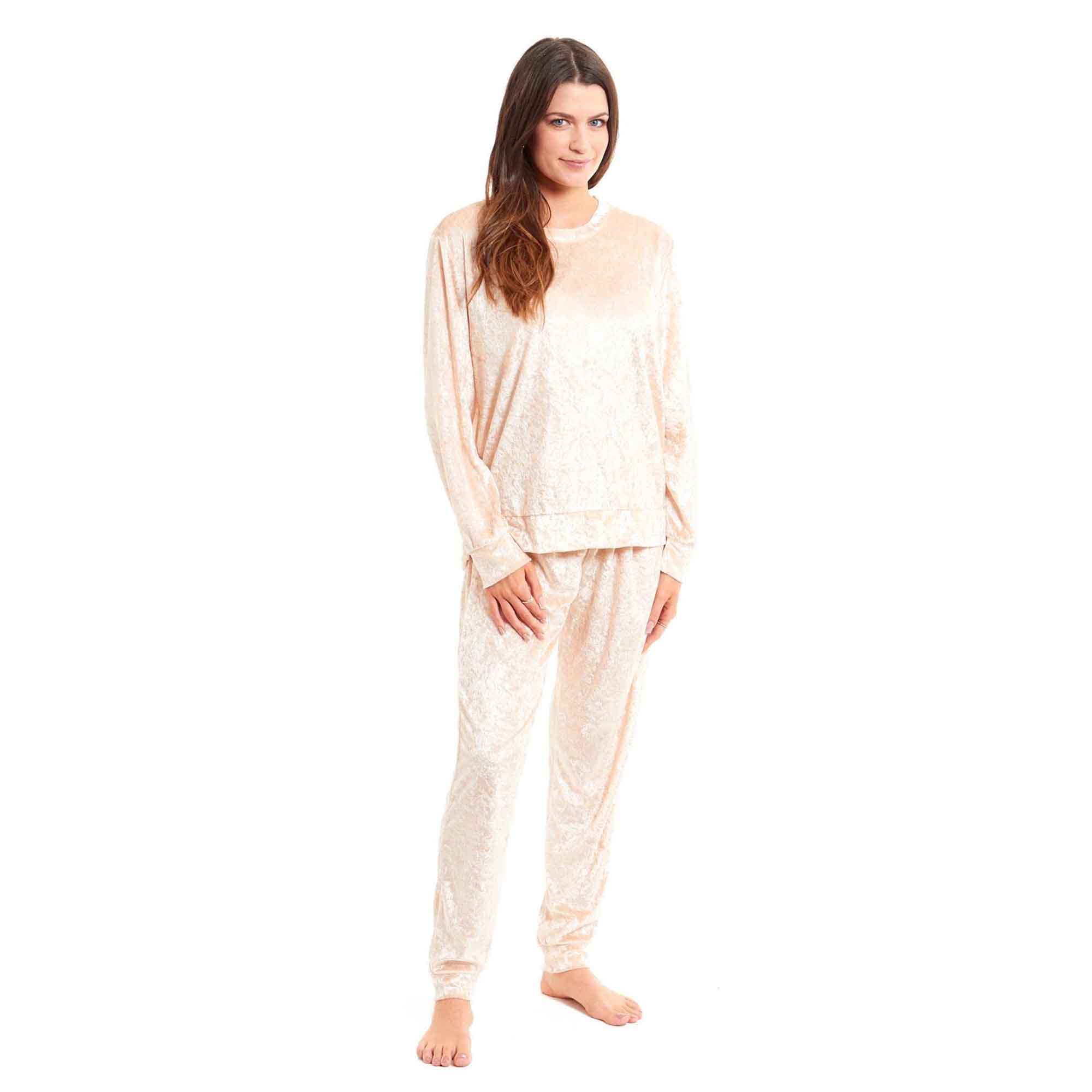 Luxurious Women's Soft Crushed Velvet Pyjama Set Comfortable Loungewear Stylish Nightwear by Daisy Dreamer