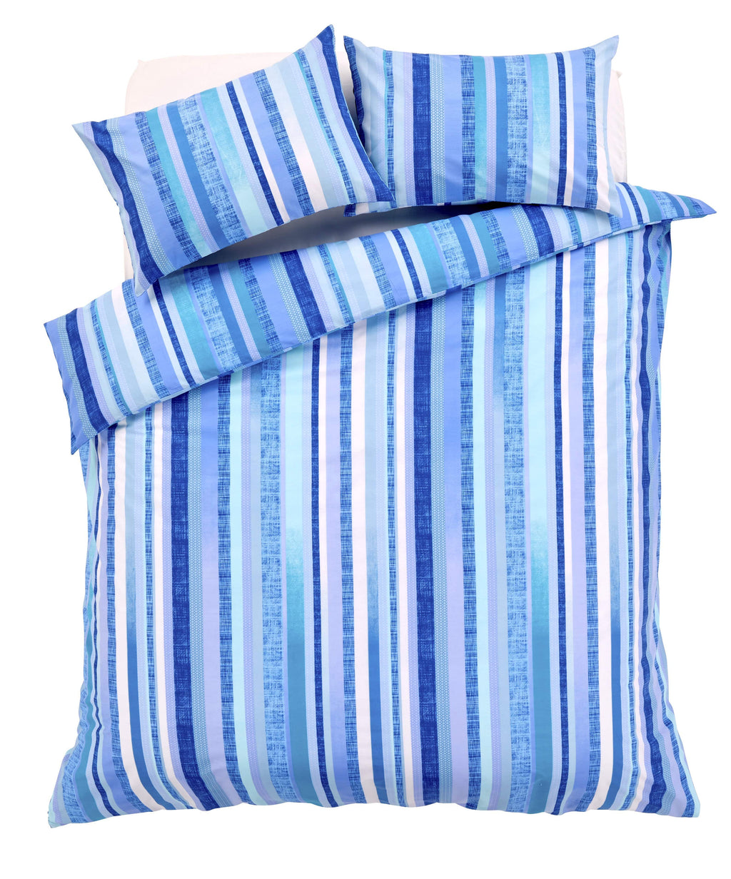 Maine Stripe Luxurious Cotton Rich Duvet Set with Elegant Striped Design in Single Double King Super King Sizes OEKO-TEX Certified by OLIVIA ROCCO