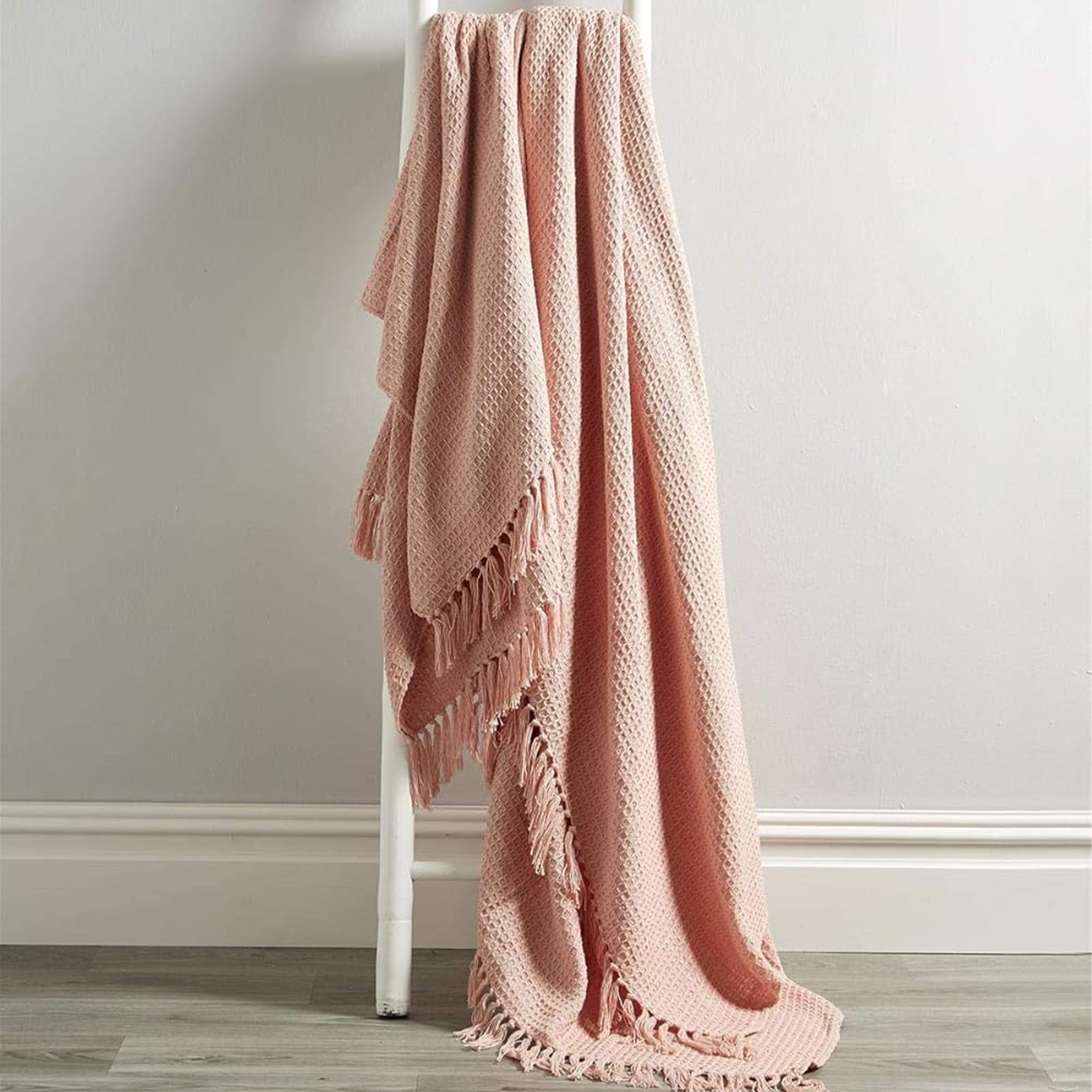 Cotton Throw Eco-Friendly Super Soft Cotton Throws Lightweight Sustainable Recycled Cotton for Sofa Bed Chair Calming Colours By OLIVIA ROCCO