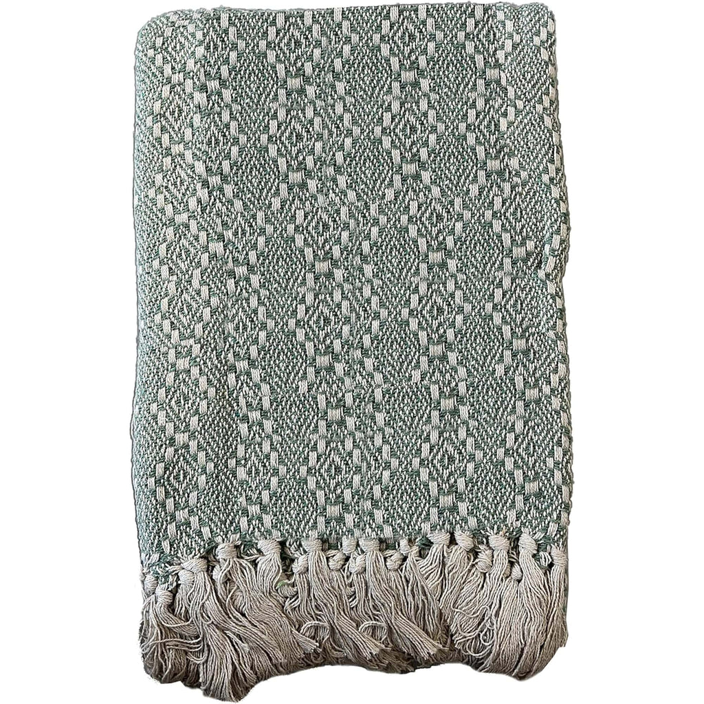 Cotton Throw Eco-Friendly Super Soft Cotton Throws Lightweight Sustainable Recycled Cotton for Sofa Bed Chair Calming Colours By OLIVIA ROCCO
