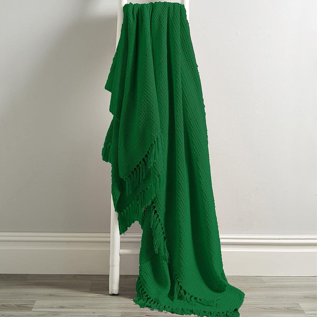 Cotton Throw Eco-Friendly Super Soft Cotton Throws Lightweight Sustainable Recycled Cotton for Sofa Bed Chair Calming Colours By OLIVIA ROCCO
