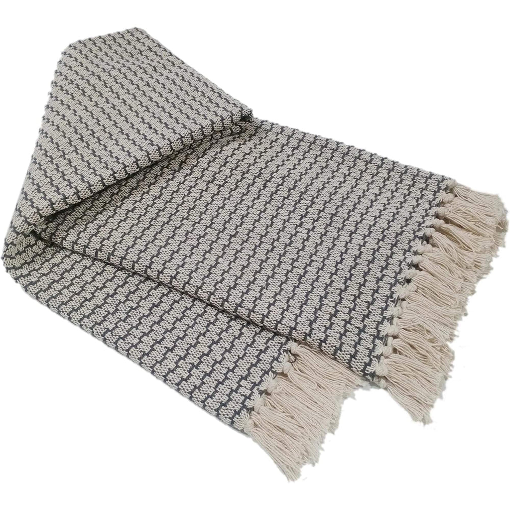 Cotton Throw Eco-Friendly Super Soft Cotton Throws Lightweight Sustainable Recycled Cotton for Sofa Bed Chair Calming Colours By OLIVIA ROCCO