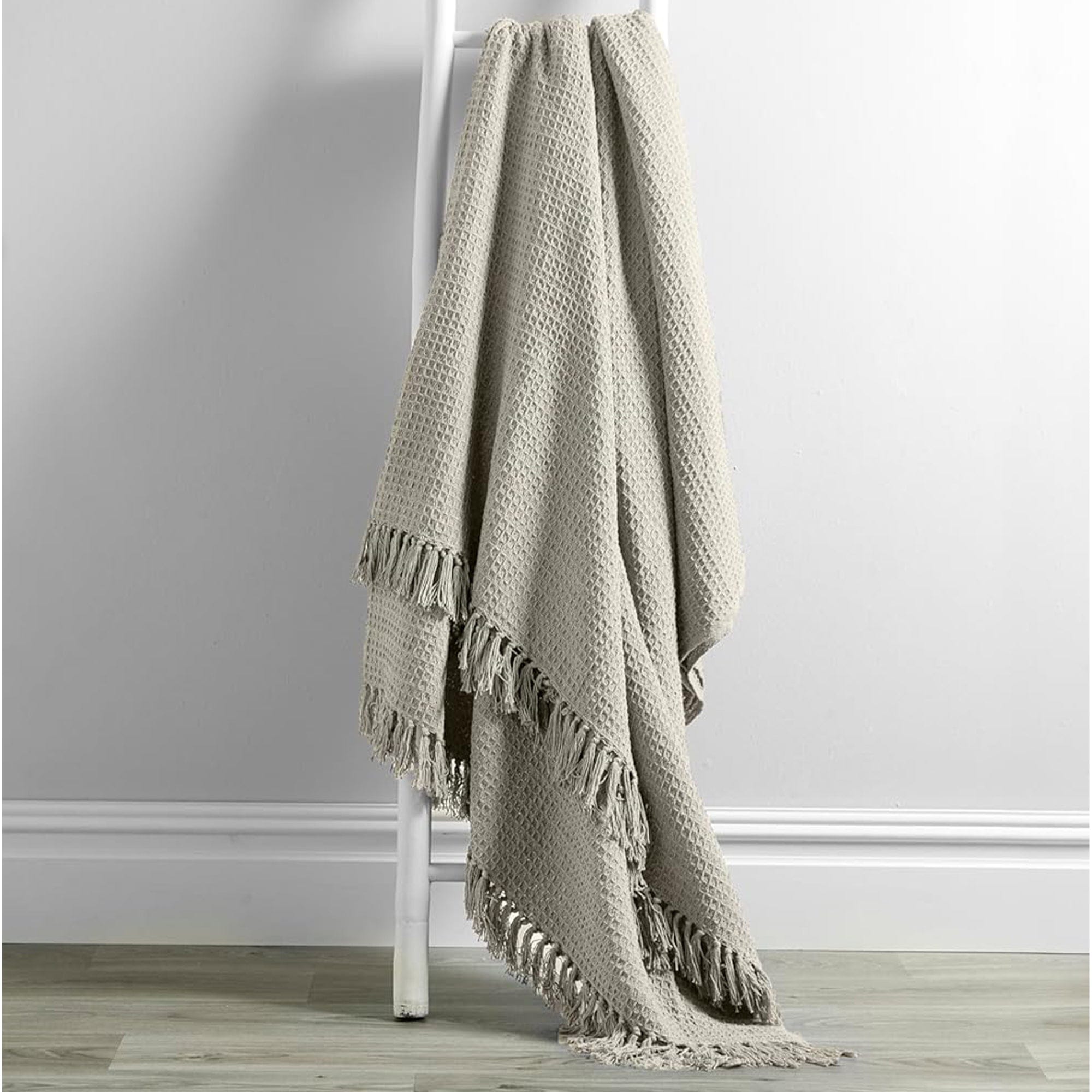 Cotton Throw Eco-Friendly Super Soft Cotton Throws Lightweight Sustainable Recycled Cotton for Sofa Bed Chair Calming Colours By OLIVIA ROCCO