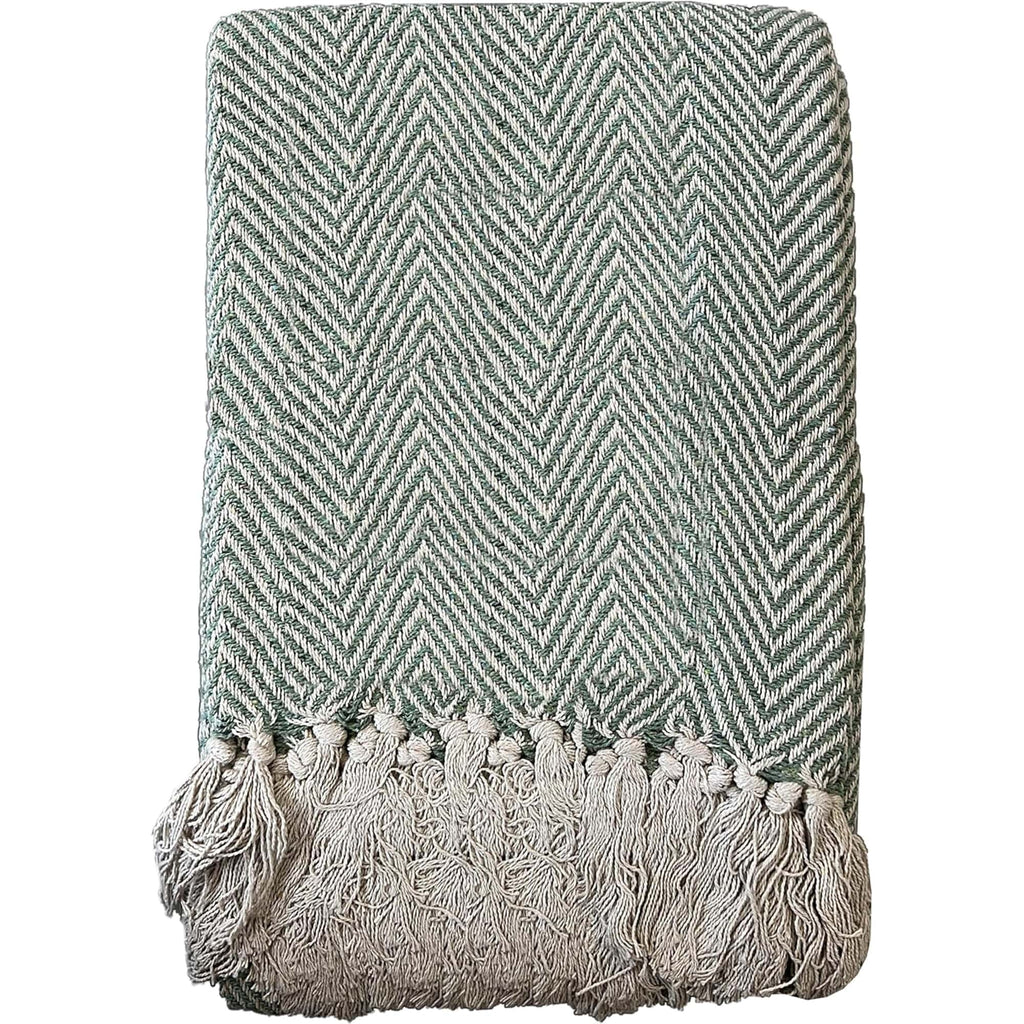 Cotton Throw Eco-Friendly Super Soft Cotton Throws Lightweight Sustainable Recycled Cotton for Sofa Bed Chair Calming Colours By OLIVIA ROCCO