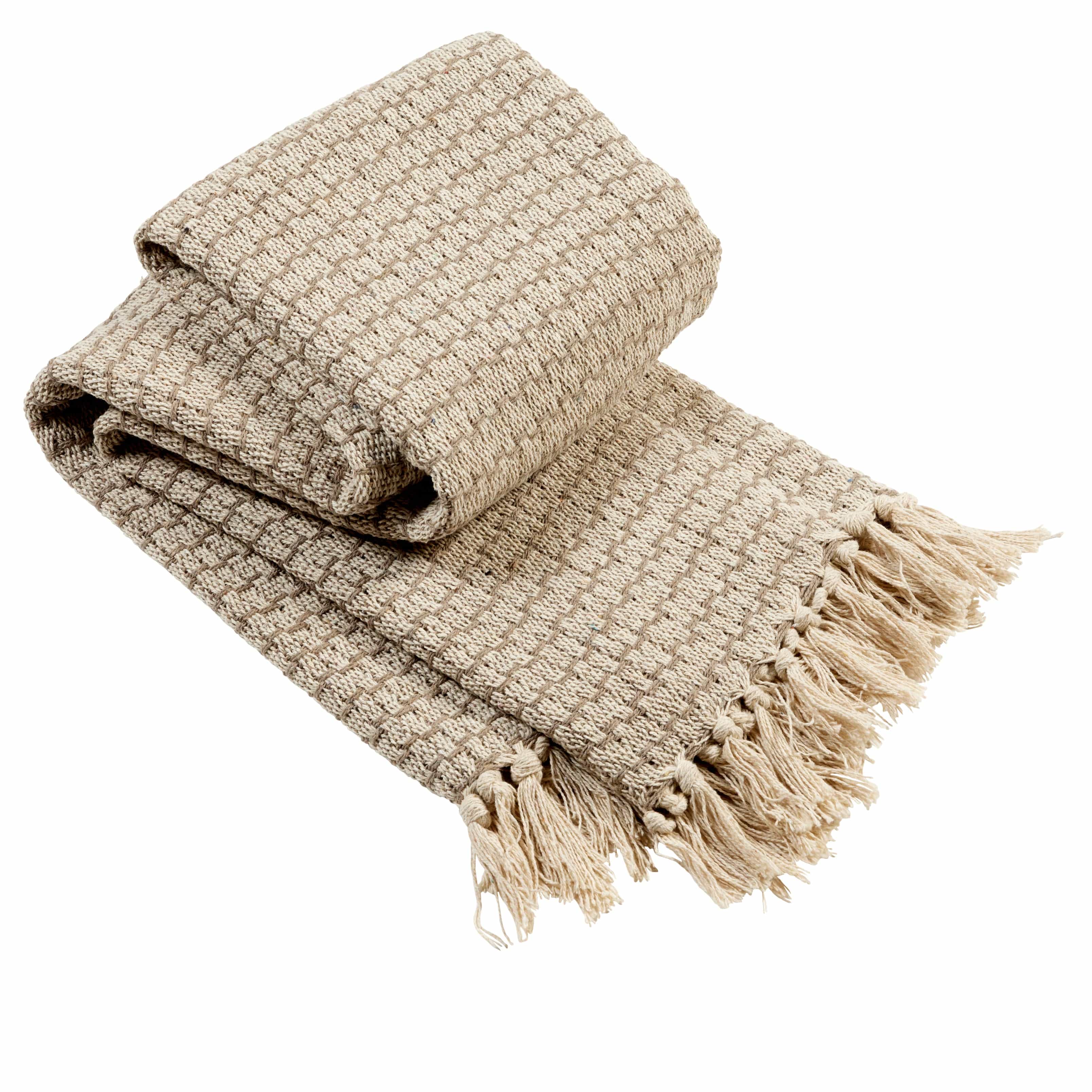 Cotton Throw Eco-Friendly Super Soft Cotton Throws Lightweight Sustainable Recycled Cotton for Sofa Bed Chair Calming Colours By OLIVIA ROCCO
