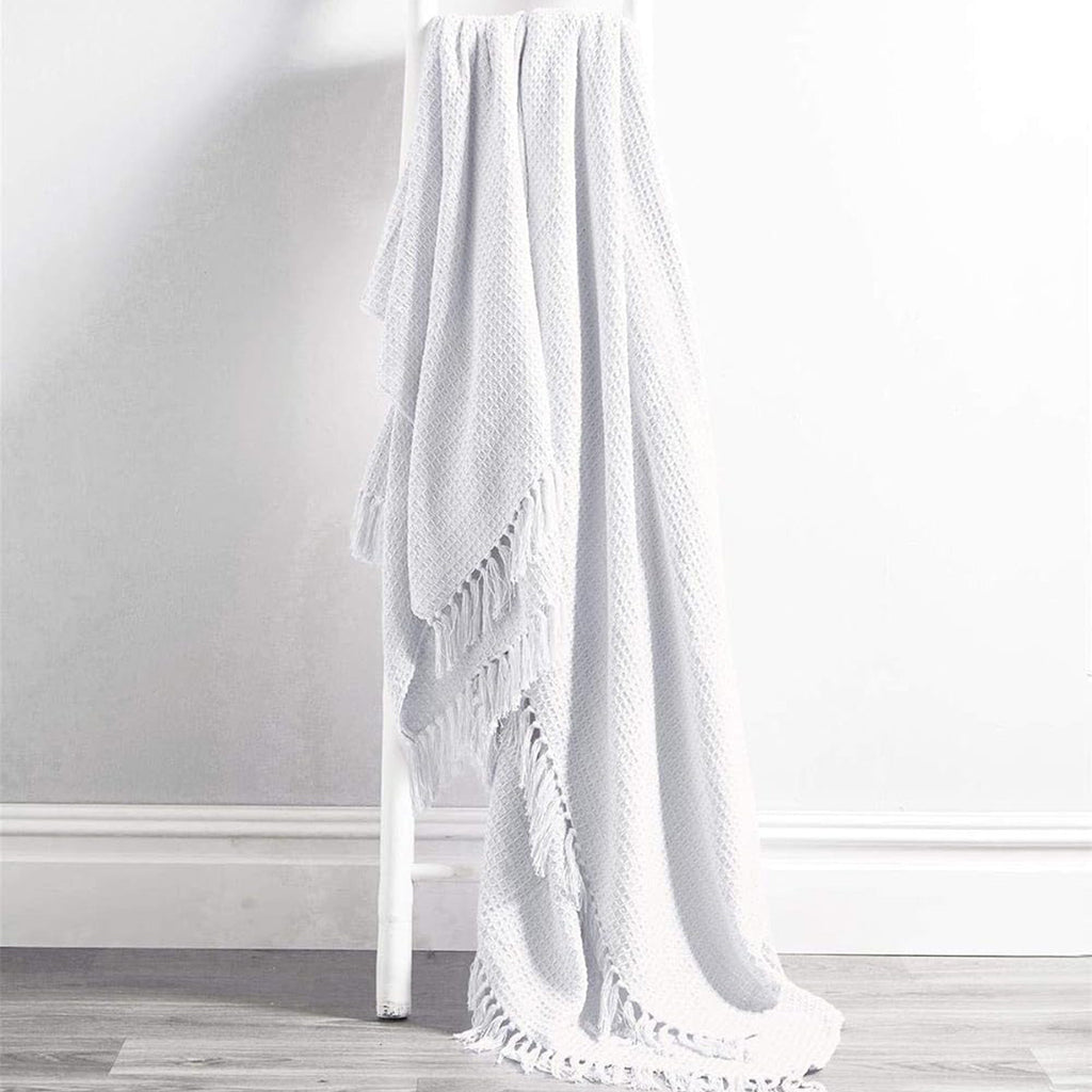 Cotton Throw Eco-Friendly Super Soft Cotton Throws Lightweight Sustainable Recycled Cotton for Sofa Bed Chair Calming Colours By OLIVIA ROCCO