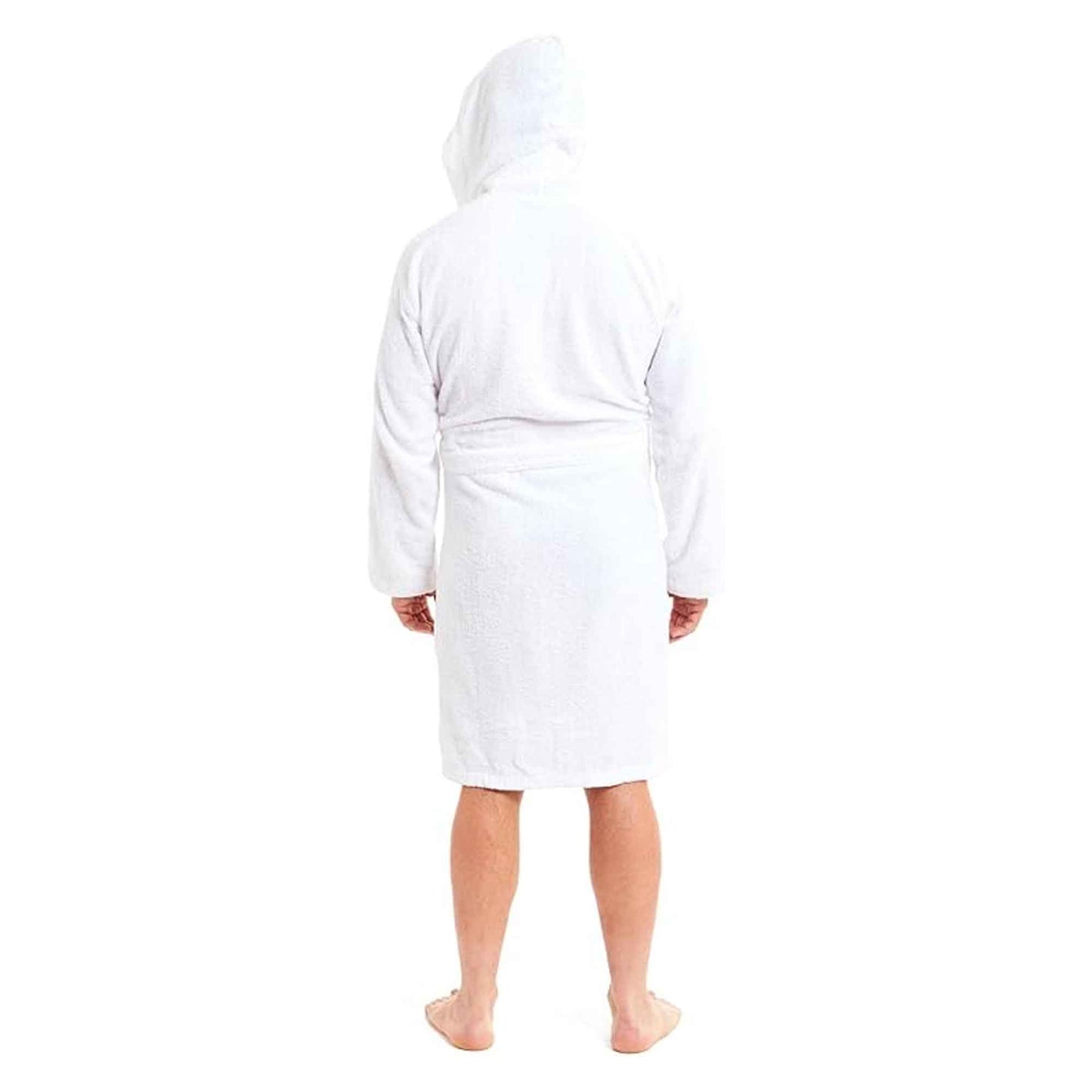 Men's Bamboo Hooded Bath Robe Ultra Absorbent Towelling Dressing Gown for Hotels Gyms Spas with Soft Breathable Cotton Blend Quick Dry Grey White by Toro Rocco