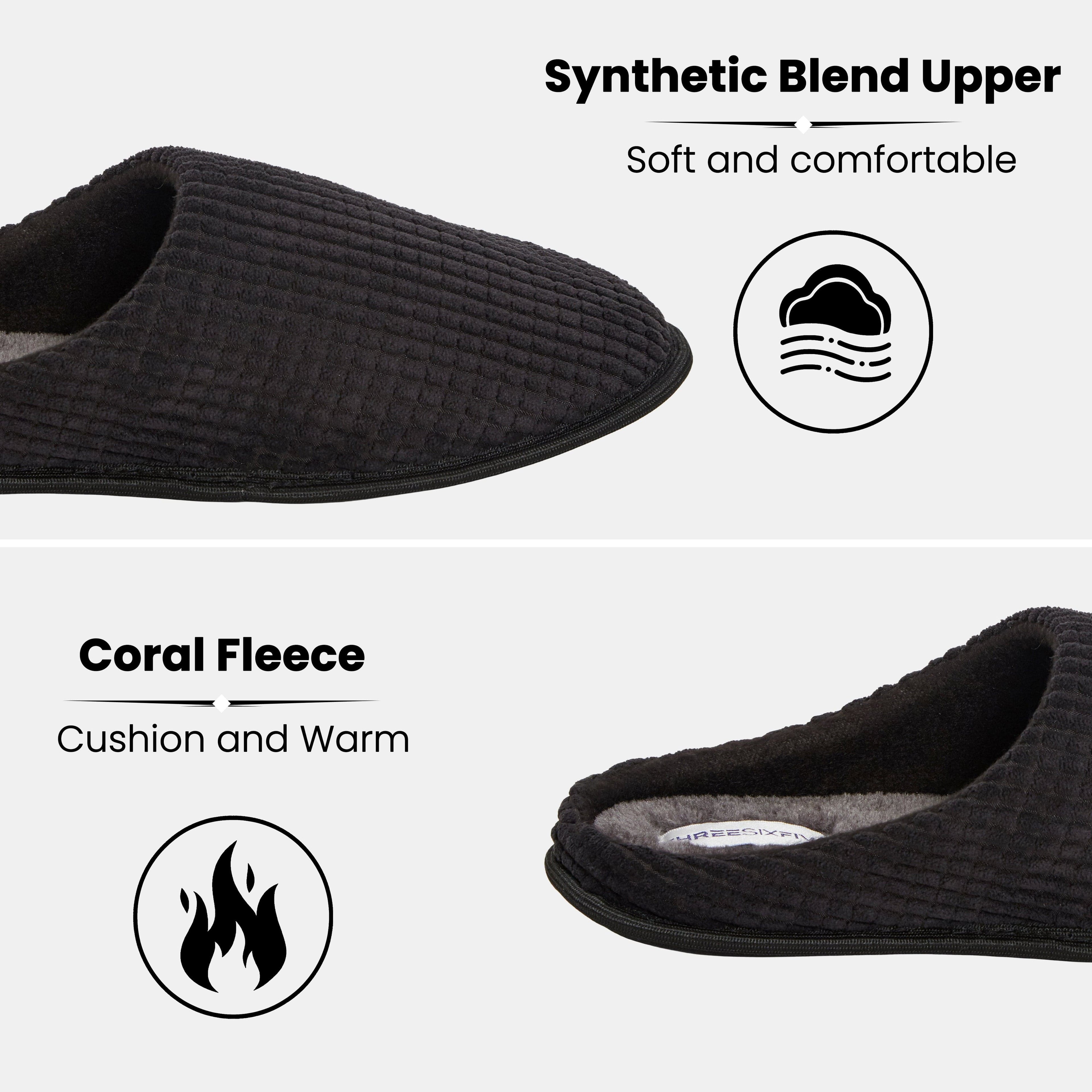 Men's Corduroy Slip On Indoor House Shoes Non Slip Sole Memory Foam Warm Thermal Lined Easy Care Slipper Pair by Sock Stack