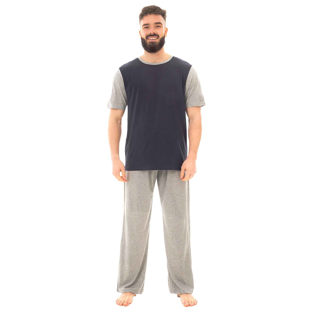 Men's Cotton T Shirt and Long Pants Loungewear Set Comfortable Lightweight Sleepwear by Sock Stack