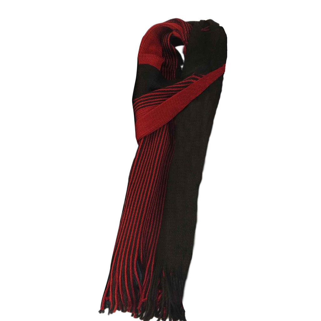 Men's Multi-Coloured Woven Stripe Thermal Winter Scarf Durable Lightweight Acrylic for Insulation and Comfort Casual and Formal Wear by Sock Stack