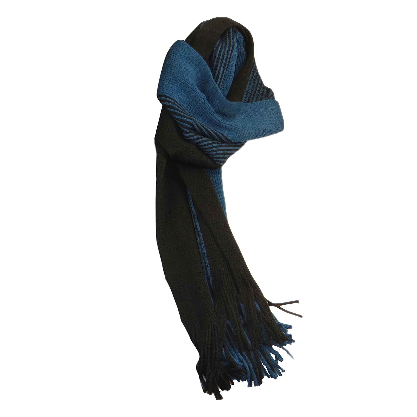 Men's Multi-Coloured Woven Stripe Thermal Winter Scarf Durable Lightweight Acrylic for Insulation and Comfort Casual and Formal Wear by Sock Stack