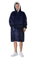 Men's Oversized Hooded Blanket Giant Sherpa Lined Hoodie with Hood and Pocket for Ultimate Warmth and Comfort Grey Stars by Daisy Dreamer