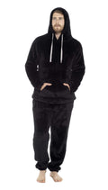 Men's Ultra-Soft Fleece Hooded Thermal Pyjama Set with Elastic Waist Cozy Loungewear by Toro Rocco