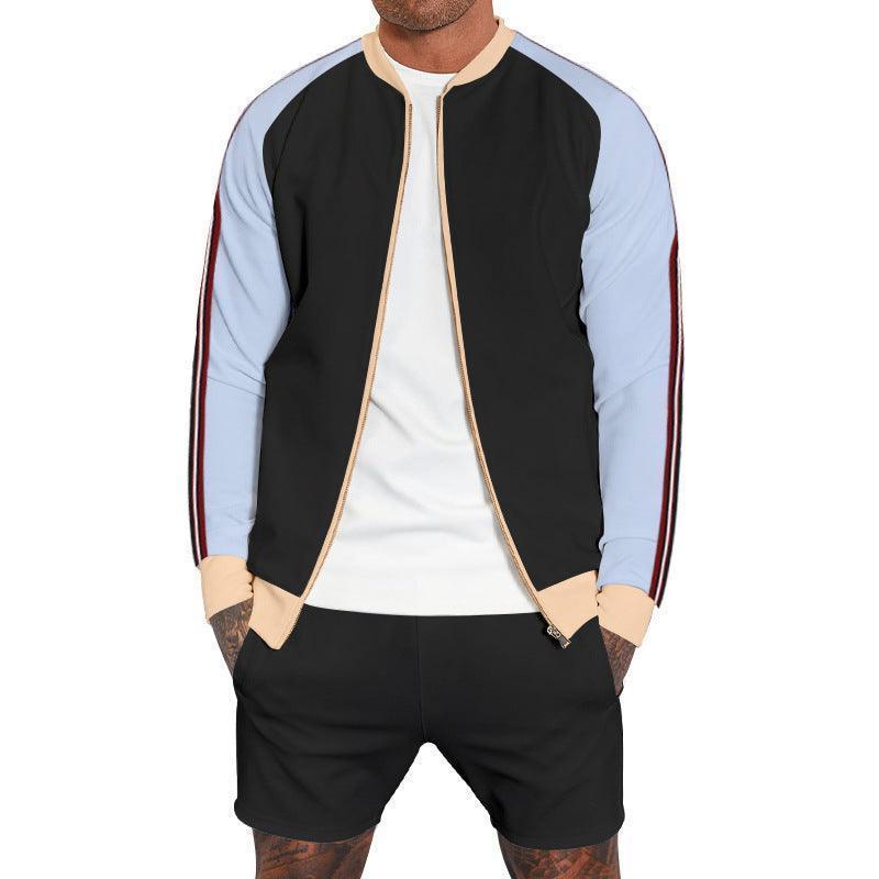 Men Sport Shorts Tracksuit Set