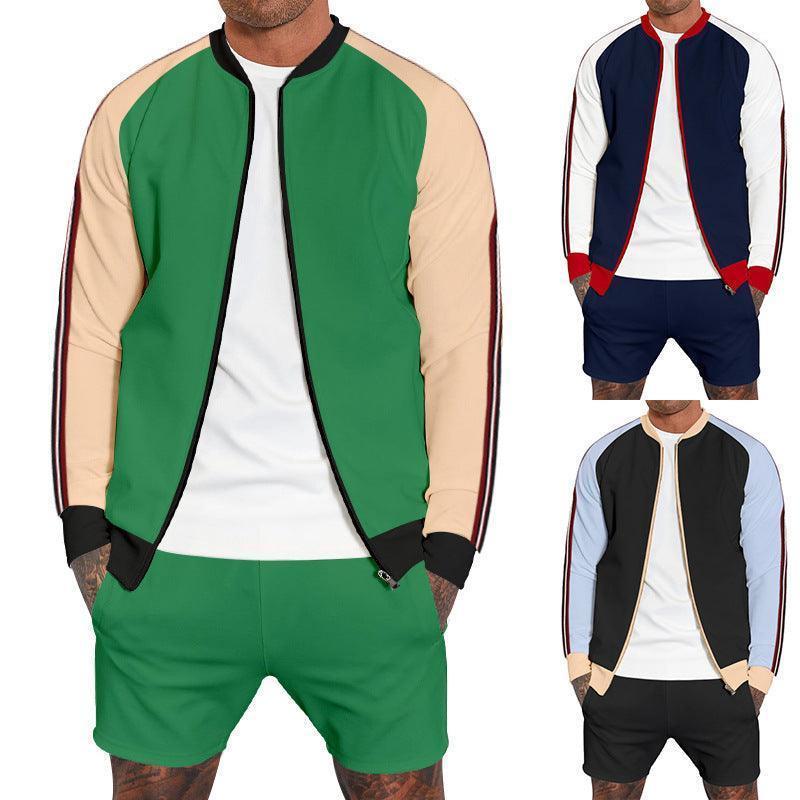 Men Sport Shorts Tracksuit Set