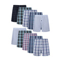 Men’s 10pcs Cotton Boxer Shorts – Plaid & Striped Underwear