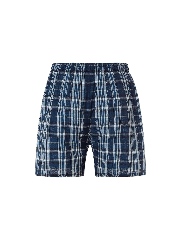 Men’s 10pcs Cotton Boxer Shorts – Plaid & Striped Underwear