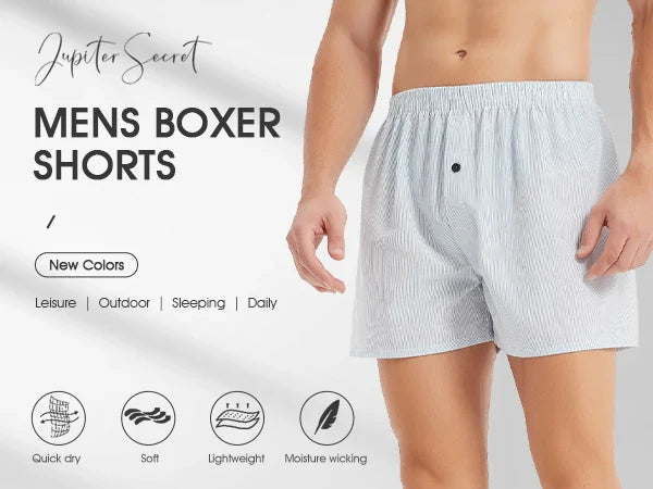 Men’s 10pcs Cotton Boxer Shorts – Plaid & Striped Underwear