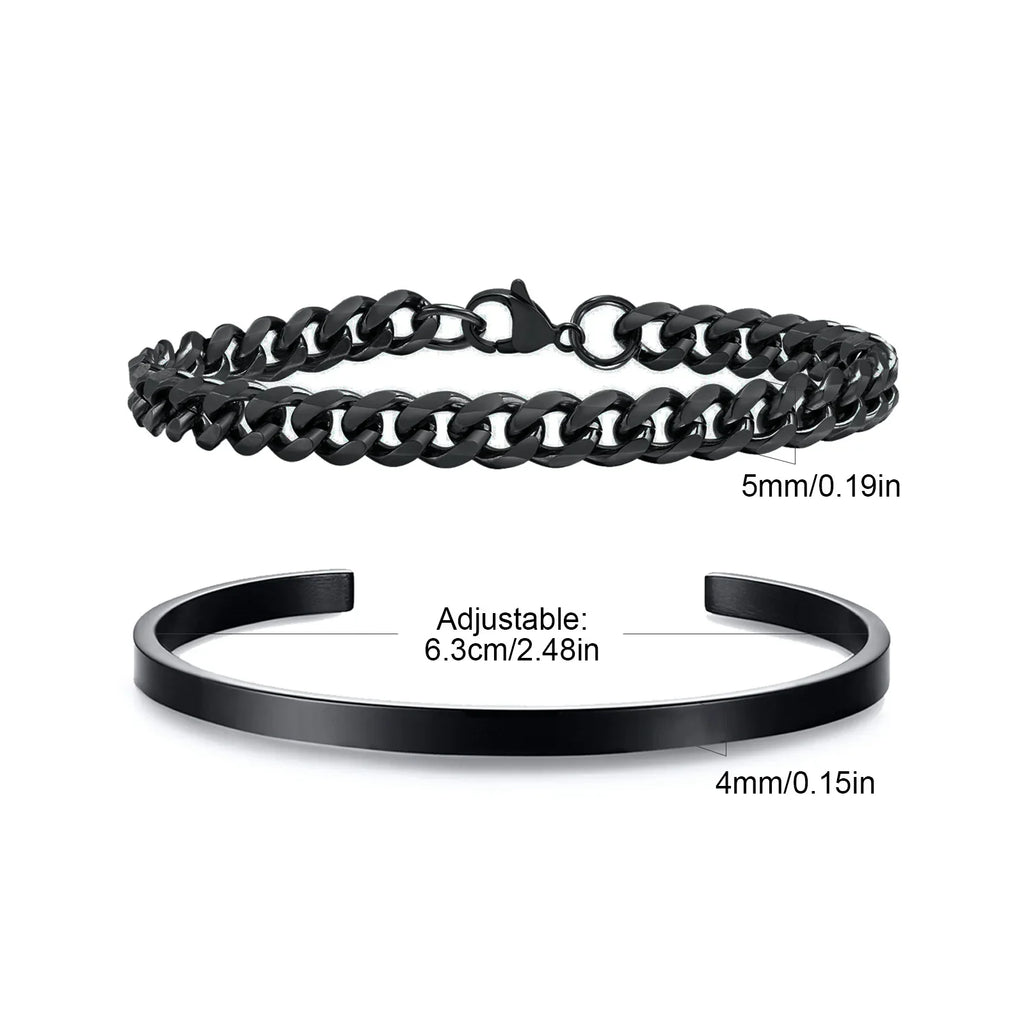 Men’s 5mm Cuban Chain Bracelet – Waterproof Stainless Steel