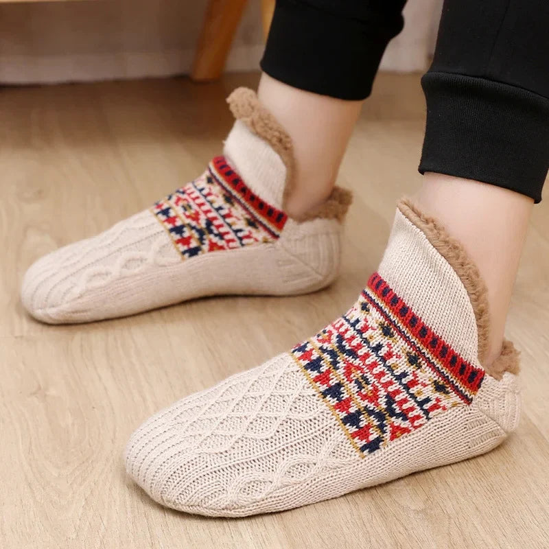 Men’s Thermal Fluffy Slipper Socks – Winter Warm Non-Slip