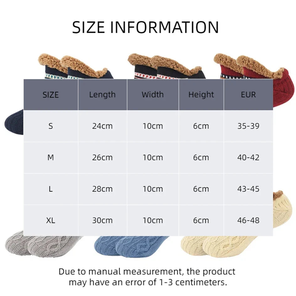 Men’s Thermal Fluffy Slipper Socks – Winter Warm Non-Slip