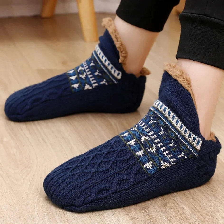 Men’s Thermal Fluffy Slipper Socks – Winter Warm Non-Slip