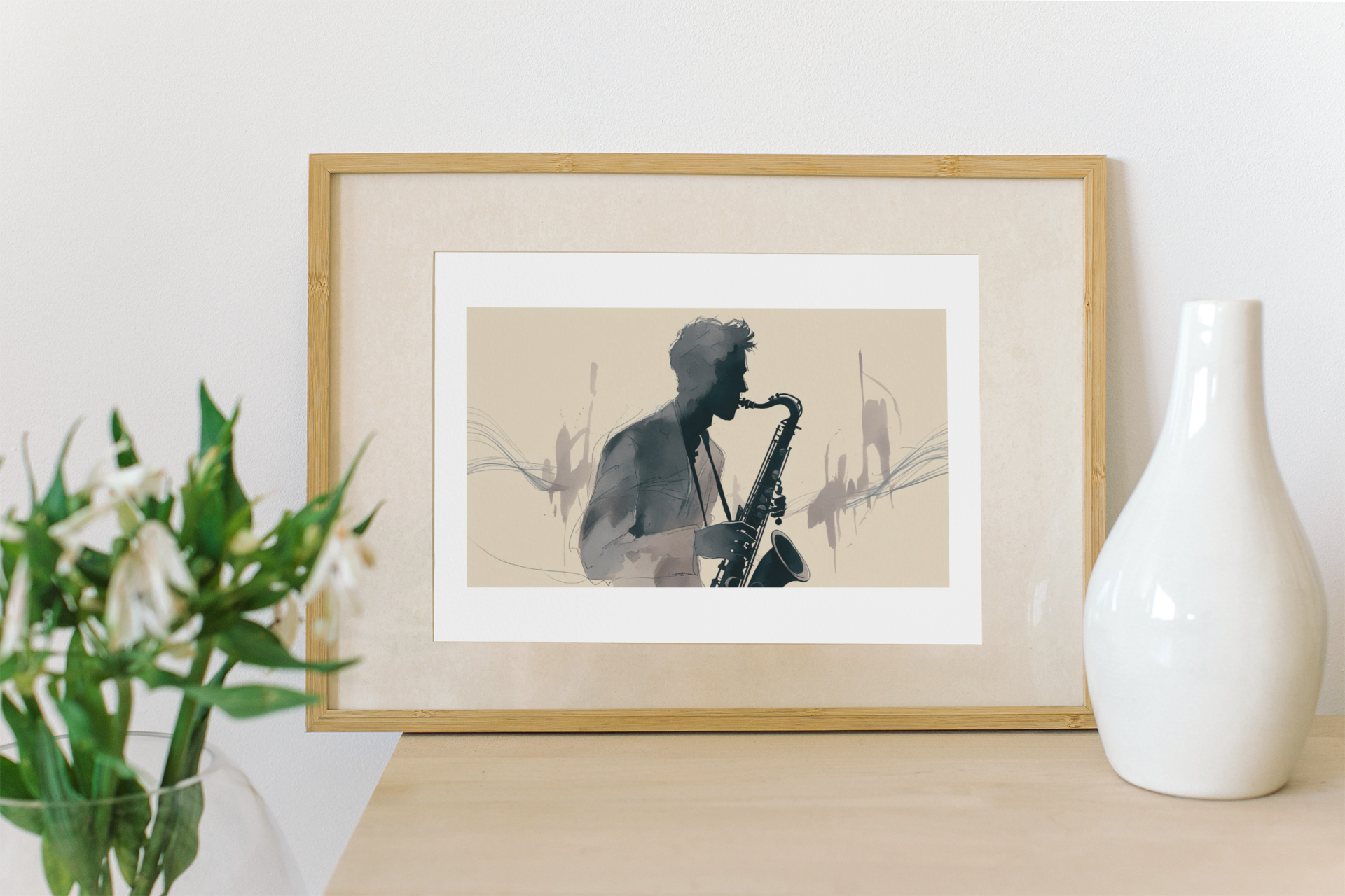 Saxophone Player Wall Art | Abstract Jazz Poster