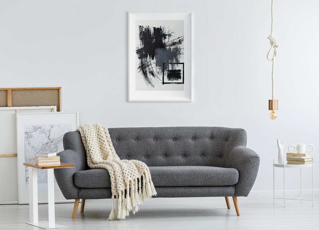 Bold Black Brushstroke Canvas – Minimal Abstract Wall Art | Modern Monochrome Decor