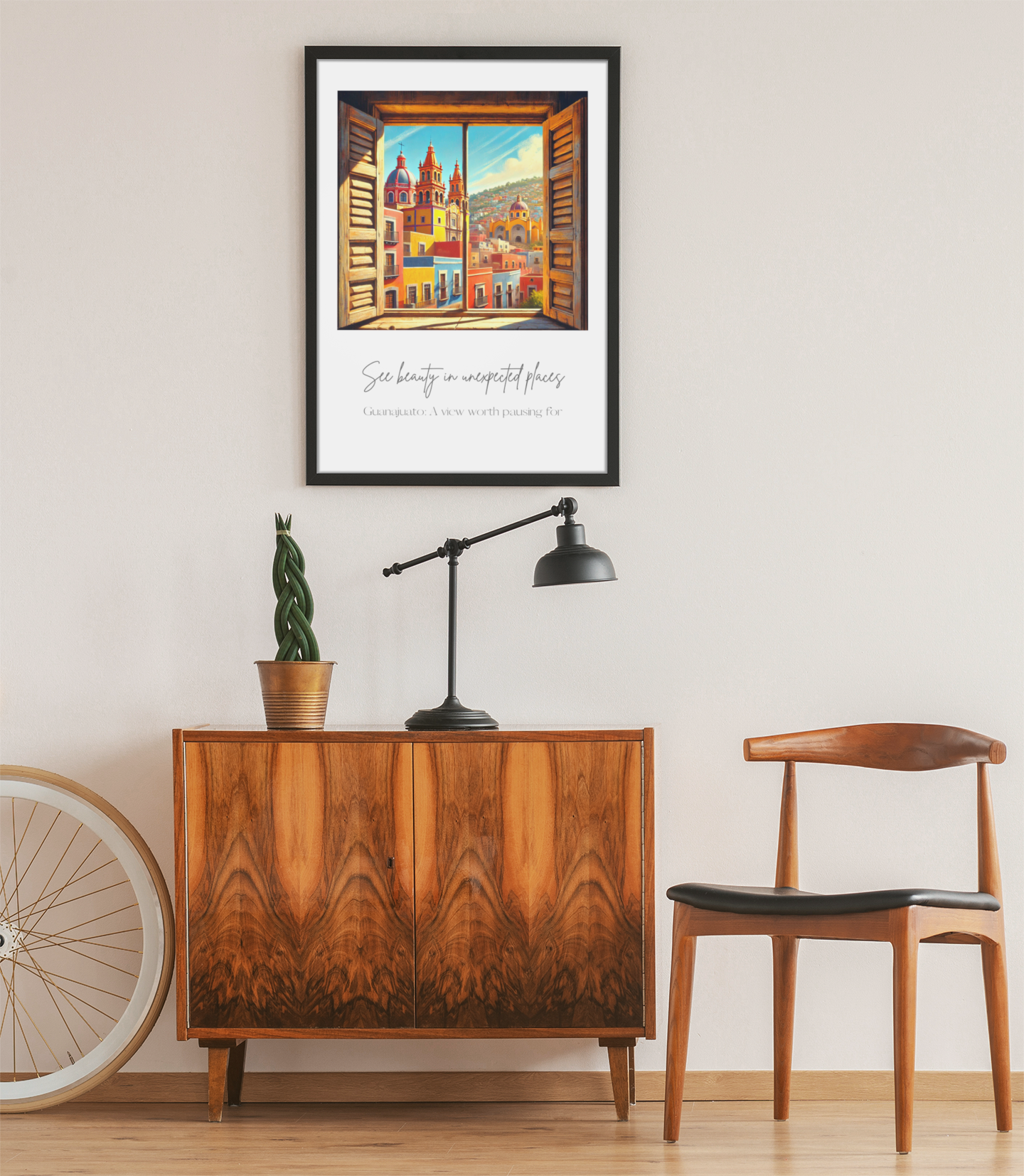 Guanajuato Mexico Framed Wall Art – Colourful Cityscape Travel Print, Spanish Architecture Decor, Vibrant Mexican Poster